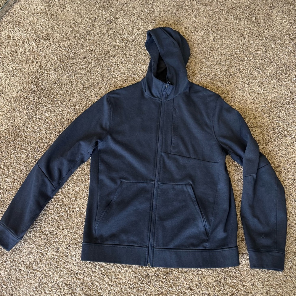 lululemon Men's Full Zip Thermo Fleece Lined, True Navy, Large